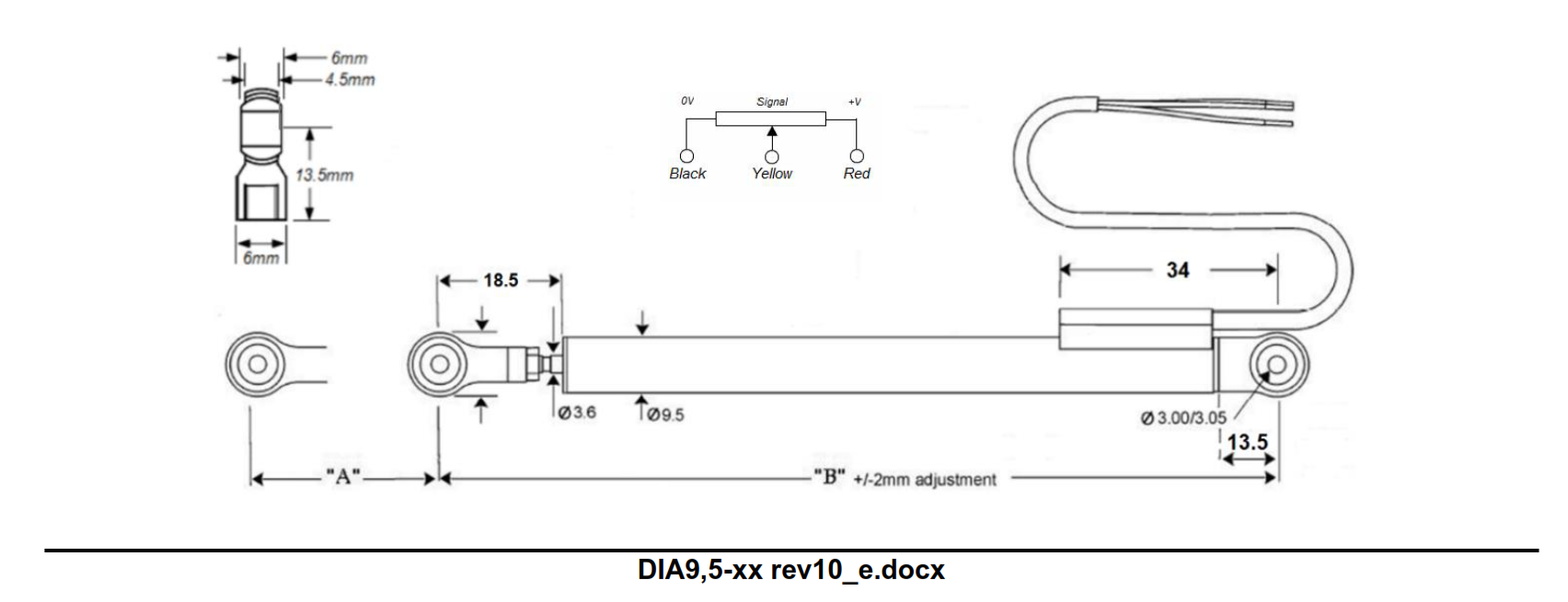 Miniaturized Linear Potentiometer - 9.5mm Diameter